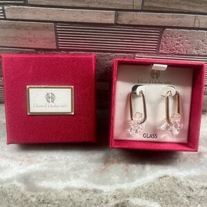 House of Harlow 1960 Gold-Tone with Clear Glass Floral Earrings